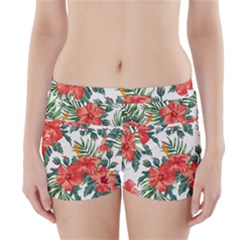 Red Flowers Boyleg Bikini Wrap Bottoms by goljakoff