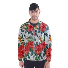 Red Flowers Men s Windbreaker by goljakoff