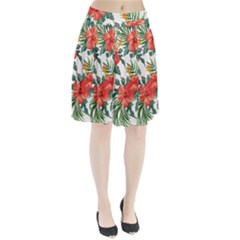 Red Flowers Pleated Skirt by goljakoff