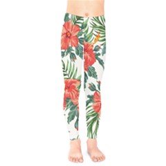 Red Flowers Kids  Leggings by goljakoff