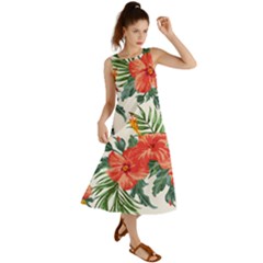 Red Flowers Summer Maxi Dress by goljakoff