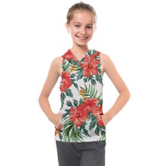 Red Flowers Kids  Sleeveless Hoodie by goljakoff