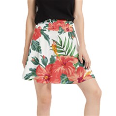 Red Flowers Waistband Skirt by goljakoff