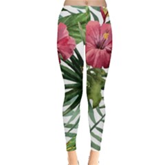 Monstera Flowers Leggings  by goljakoff