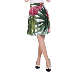 Monstera Flowers A-line Skirt by goljakoff