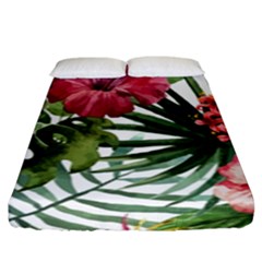 Monstera Flowers Fitted Sheet (king Size) by goljakoff