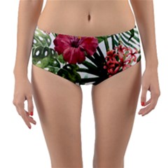 Monstera Flowers Reversible Mid-waist Bikini Bottoms by goljakoff