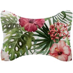 Monstera Flowers Seat Head Rest Cushion by goljakoff