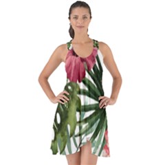 Monstera Flowers Show Some Back Chiffon Dress by goljakoff