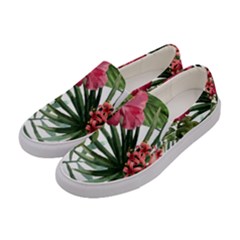 Monstera Flowers Women s Canvas Slip Ons by goljakoff