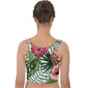 Monstera flowers Velvet Crop Top View2