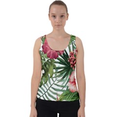 Monstera Flowers Velvet Tank Top by goljakoff