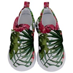 Monstera Flowers Kids  Velcro No Lace Shoes by goljakoff