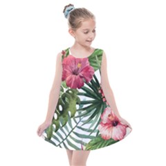 Monstera Flowers Kids  Summer Dress by goljakoff