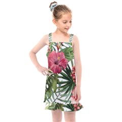 Monstera Flowers Kids  Overall Dress by goljakoff