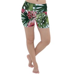 Monstera Flowers Lightweight Velour Yoga Shorts by goljakoff