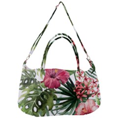 Monstera Flowers Removal Strap Handbag by goljakoff