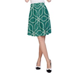 Ultramarine Green & Winter White A-Line Skirt