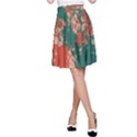 Ultramarine Green, Mandarin Red & Peach Nougat A-Line Skirt View1