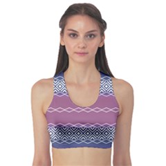 Purple Blue And White Aztec Sports Bra by FloraaplusDesign