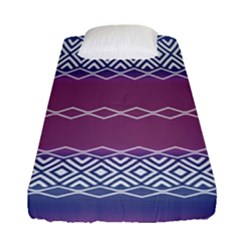 Purple Blue And White Aztec Fitted Sheet (single Size) by FloraaplusDesign