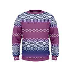 Purple Blue And White Aztec Kids  Sweatshirt