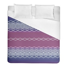 Purple Blue And White Aztec Duvet Cover (full/ Double Size) by FloraaplusDesign