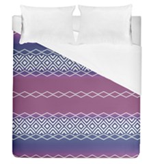 Purple Blue And White Aztec Duvet Cover (queen Size) by FloraaplusDesign