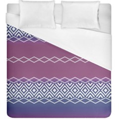 Purple Blue And White Aztec Duvet Cover (king Size) by FloraaplusDesign