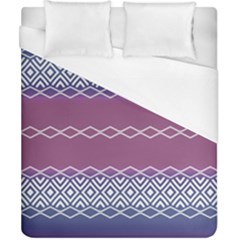 Purple Blue And White Aztec Duvet Cover (california King Size) by FloraaplusDesign