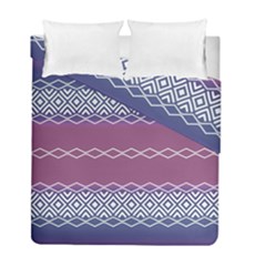 Purple Blue And White Aztec Duvet Cover Double Side (full/ Double Size) by FloraaplusDesign