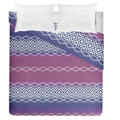 Purple Blue And White Aztec Duvet Cover Double Side (queen Size) by FloraaplusDesign