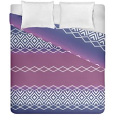 Purple Blue And White Aztec Duvet Cover Double Side (california King Size) by FloraaplusDesign