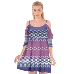 Purple Blue And White Aztec Cutout Spaghetti Strap Chiffon Dress by FloraaplusDesign