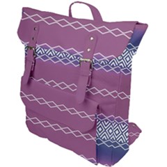 Purple Blue And White Aztec Buckle Up Backpack