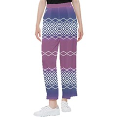 Purple Blue And White Aztec Women s Pants  by FloraaplusDesign