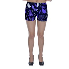 Halloween Party Seamless Repeat Pattern  Skinny Shorts by KentuckyClothing