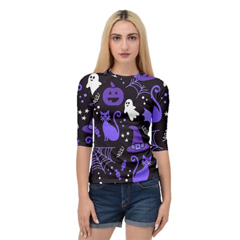 Halloween Party Seamless Repeat Pattern  Quarter Sleeve Raglan Tee by KentuckyClothing