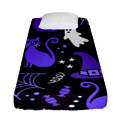 Halloween Party Seamless Repeat Pattern  Fitted Sheet (single Size) by KentuckyClothing