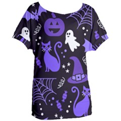 Halloween Party Seamless Repeat Pattern  Women s Oversized Tee by KentuckyClothing