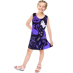 Halloween Party Seamless Repeat Pattern  Kids  Tunic Dress by KentuckyClothing