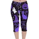 Halloween Party Seamless Repeat Pattern  Velvet Capri Leggings  View1