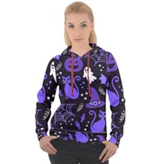 Halloween Party Seamless Repeat Pattern  Women s Overhead Hoodie by KentuckyClothing