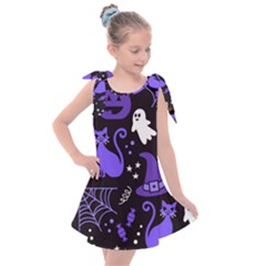 Halloween Party Seamless Repeat Pattern  Kids  Tie Up Tunic Dress by KentuckyClothing