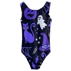 Halloween Party Seamless Repeat Pattern  Kids  Cut-out Back One Piece Swimsuit by KentuckyClothing