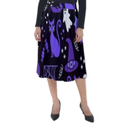 Halloween Party Seamless Repeat Pattern  Classic Velour Midi Skirt 