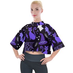 Halloween Party Seamless Repeat Pattern  Mock Neck Tee by KentuckyClothing