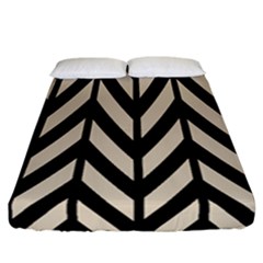 Chevrons Beige/noir Fitted Sheet (california King Size) by kcreatif