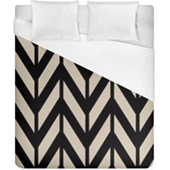 Chevrons Beige/noir Duvet Cover (california King Size) by kcreatif