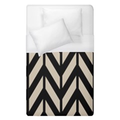 Chevrons Beige/noir Duvet Cover (single Size) by kcreatif